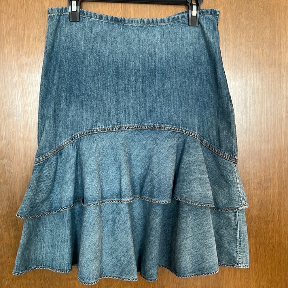 VTG LRL Ralph Lauren Jean Ruffled Skirt size 4